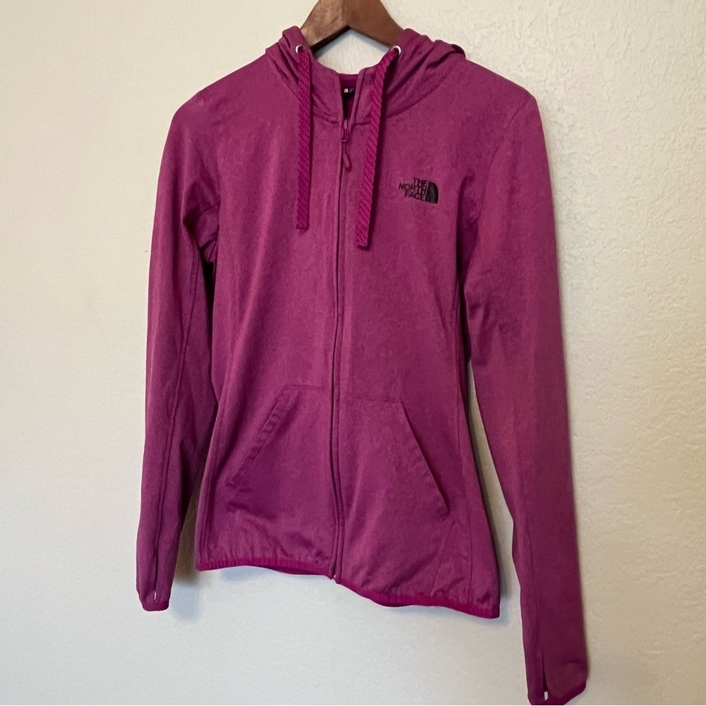The North Face Fave Lite Full-Zip Magenta or Purple Hoodie Size Medium RN 61661 - Picture 3 of 12